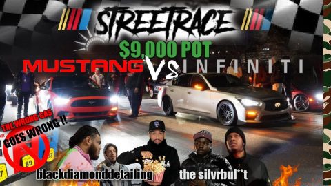 STREET RACE Q50 VR 30 MODDED VS FBO MUSTANG MODDED $9K POT (PUMP GAS 😱) GOES WRONG !!!!!!