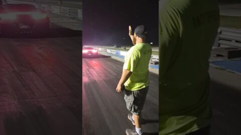 Supercharged Z06 Corvette drag racing without the hood tonight.