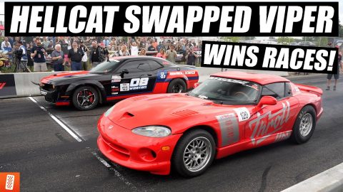 World's First Hellcat Redeye Swapped Dodge Viper at Roadkill Nights 2022