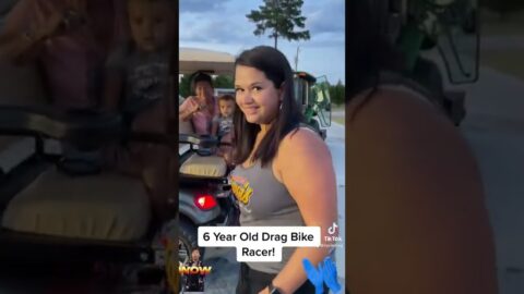 6 Year Old Drag Bike Racer Encouraged by Mom