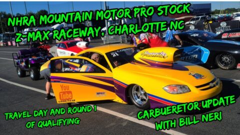Carolina Nationals NHRA Mountain Motor Pro Stock, Qualifying Round 1. Hey whats up with those Carbs?