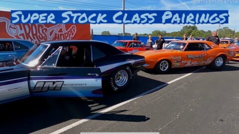 Super Stock Class Eliminations Staging Lanes 2022 Indy NHRA US Nationals Drag Racing Muscle Cars