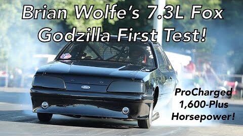 Brian Wolfe 7.3L Godzilla ProCharged Foxbody Hits The Track - 1,600-Plus HP Ford V8 Sounds Unreal!