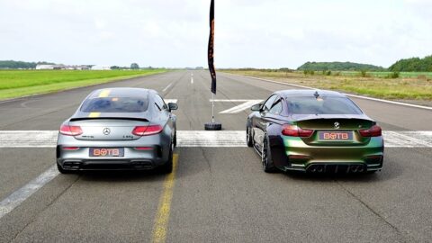 DRAG RACE! MERCEDES-AMG C63S VS BMW M4!