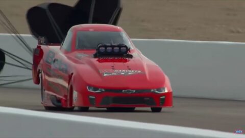 Doug Gordon wins final in Top Alcohol Funny Car at NHRA four Wide