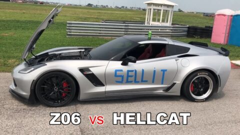 Modded 2015 Z06 Corvette vs Stock Hellcat 40 Roll Race Ice Cream Cruise 2021 Racing Event