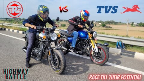 Royal enfield hunter 350 vs. TVS Ronin 225 drag race || Highway battle