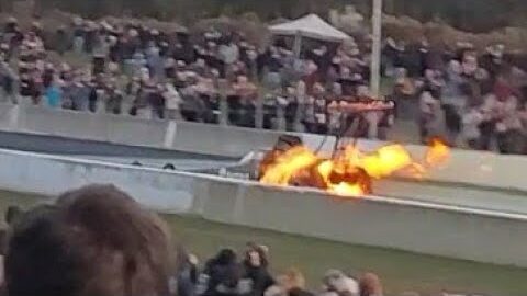top fuel dragster explosion at heathcote park