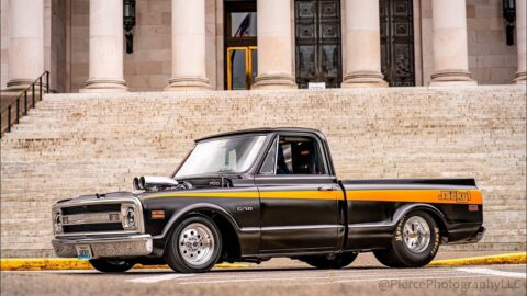 One cool pro street C10 pick up truck