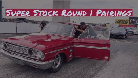 Super Stock First Round Pairings Staging Lanes 2022 NHRA US Nationals Indy Drag Racing Muscle Cars