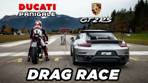 Ducati Panigale V4 S vs. Porsche GT2 RS | DRAG RACE | Daniel Abt