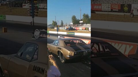 Streetoutlaws NPK Idaho.  BOOM💥their gone#dragrace #chevy #challenge #dodge