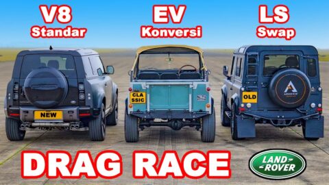 V8 Baru vs LS Swap vs Motor Listrik Tesla: DRAG RACE Land Rover