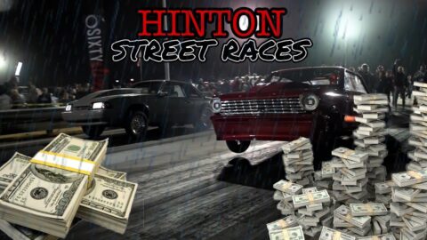 hinton street race- flashlight start drag race - rained out event with street outlaws cast members