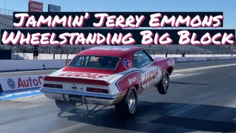 Jerry Emmons NHRA Stock Eliminator B/SA 1969 Camaro Big Block Drag Racing Interview Wheelie In Car