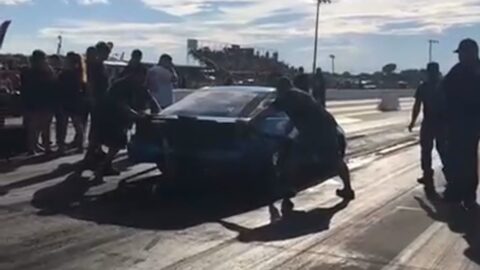Round 1 big tire race at Outlaw Armageddon No Prep