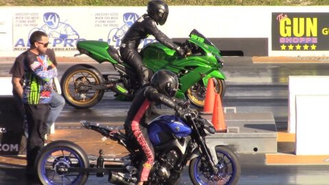 Hyper Naked Bikes vs Super Bikes (Yamaha MT-09, Ninja ZX-14, Suzuki Hayabusa) 1/4 Mile Drag Racing