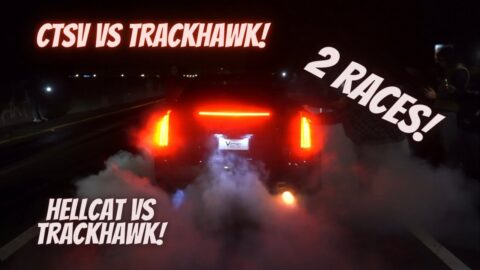 MODDED TRACKHAWK VS WHIPPLE HELLCAT! TRACKHAWK VS BUILT CTSV! #1320 #trackhawk #ctsv #hellcat