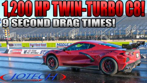 1200HP JoTech TWIN-TURBO C8 AMAZING 1/4 Mile Drag Times!