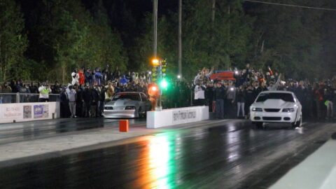 FRIDAY NITE DRAG RACING EVENT HAD A HUGE GRUDGE RACE AND THERE WAS CONTROVERSY ABOUT THE LIGHT!