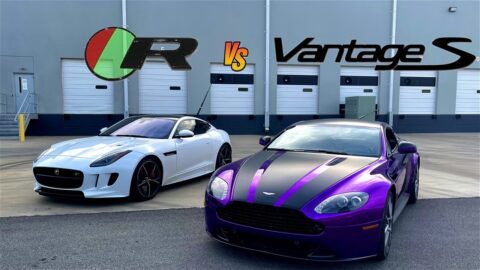 Jaguar F Type R vs Aston Martin Vantage S Drag Racing