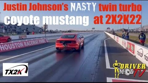 Justin Johnson brought his NASTY twin turbo mustang out to TX2K