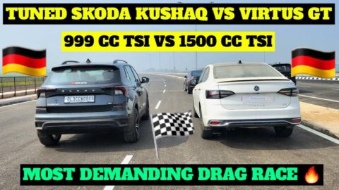 SKODA KUSHAQ TUNED VS VIRTUS GT DRAG RACE🔥#235/365 #best #share #viralvideo #viral #skoda #youtube