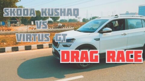 Skoda VS VW  @YagyaSharma Drag race Master 🫡 KUSHAQ vs VIRTUS GT  #sedan #vs #suv #dragracing #vw