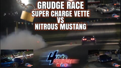 AVID SPEED SUPER CHARGED VETTE GRUDGE RACING MUSTANG COUPE !!! MUSTANG BLEW UP TRYING TO WIN !!!