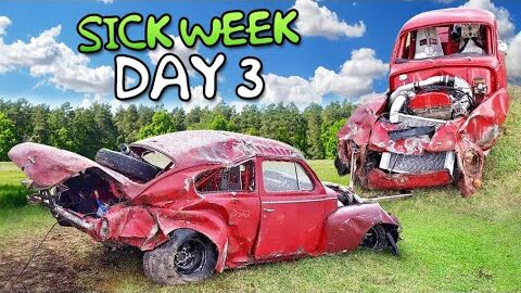 MASSIVE wreck. Airborne Volvo catches FIRE after engine explodes | Sick Week Day 3