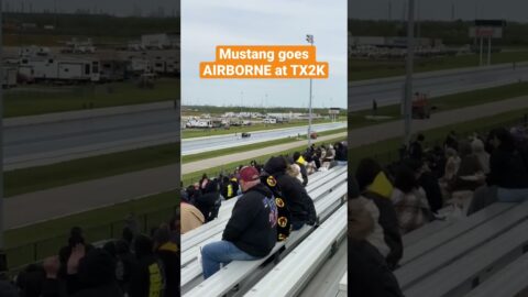 Mustang goes AIRBORNE at TX2K #mustang #tx2k #cars #shorts #dragrace