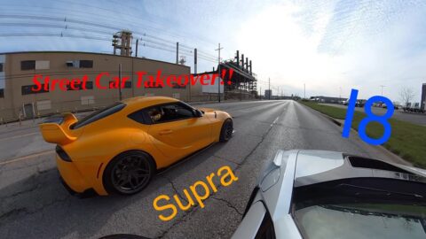 Street car takeover!!! Crash and the BMW I8 won😊
