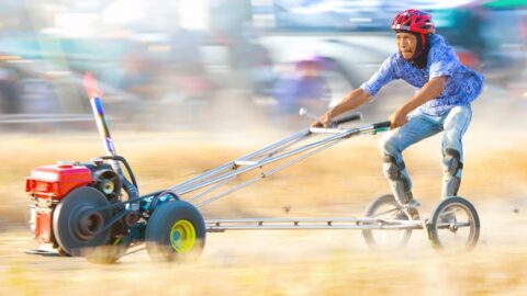 Redneck Rice Tractor Drag Racing in Thailand