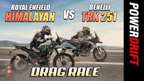 Royal Enfield Himalayan VS Benelli TRK 251 | Drag Race | PowerDrift X Acko Insurance