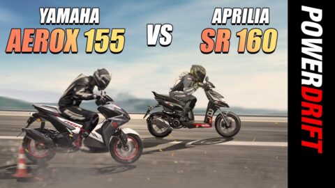 Yamaha Aerox 155 VS Aprilia SR 160 | Drag Race | PowerDrift X Acko Insurance