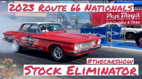 2023 NHRA Route 66 Nationals Stock Eliminator Round 1 Lanes Starting Line Drag Racing Muscle Cars