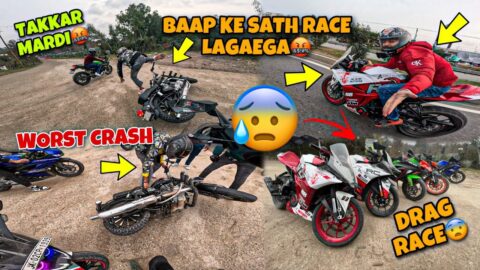 Baap se panga😡 Drag Race | CRASHED on RASH RIDE😱 | BILLORANI VS NINJA 300🔥  Training back workout