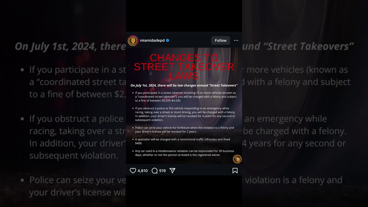 New Street Takeover Laws💀 #viral #cars #culture #shorts #shortvideos #news #car #viralvideo #cooked